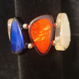 Red white and blue stretchy slip on bracelet